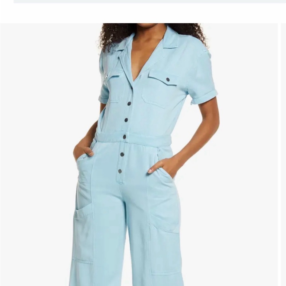 Guess Light Blue kinsley crop jumpsuit Women's